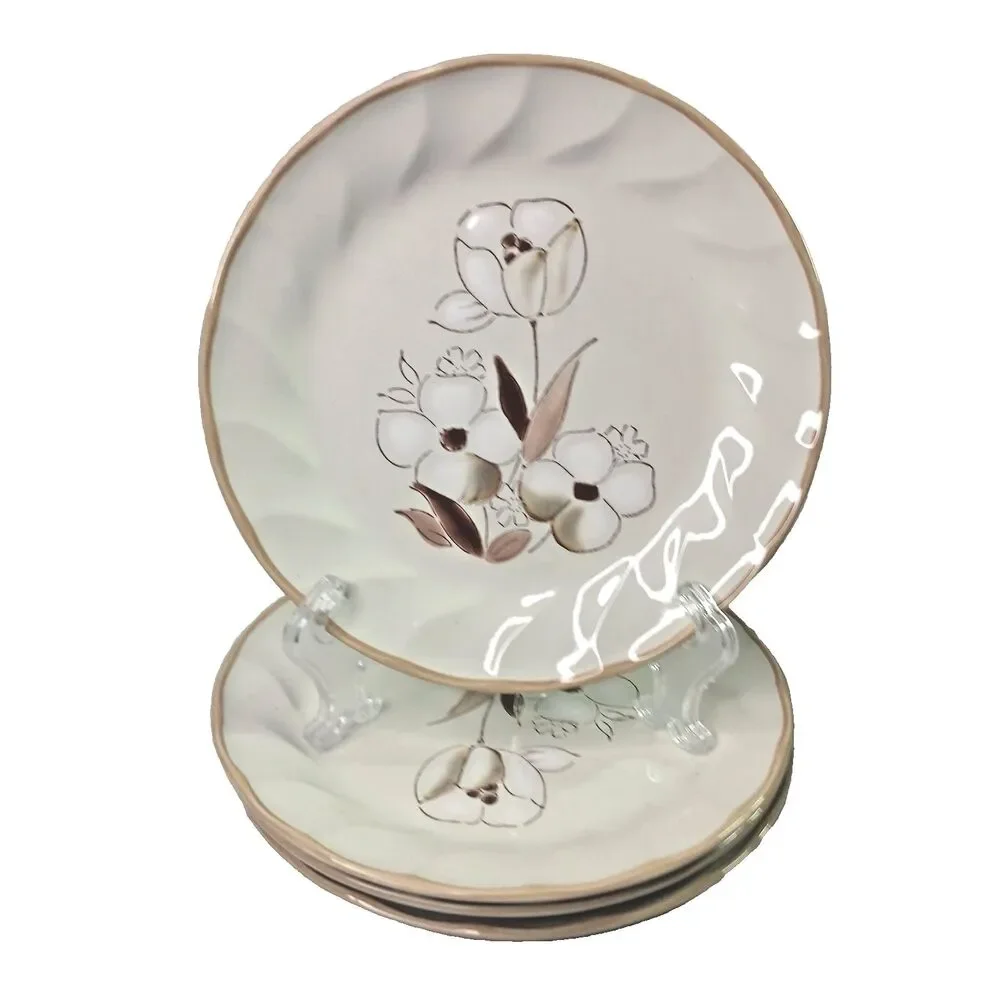 Sculptura Hearthside Stoneware Felicity 4 Salad Luncheon Plates 7.75